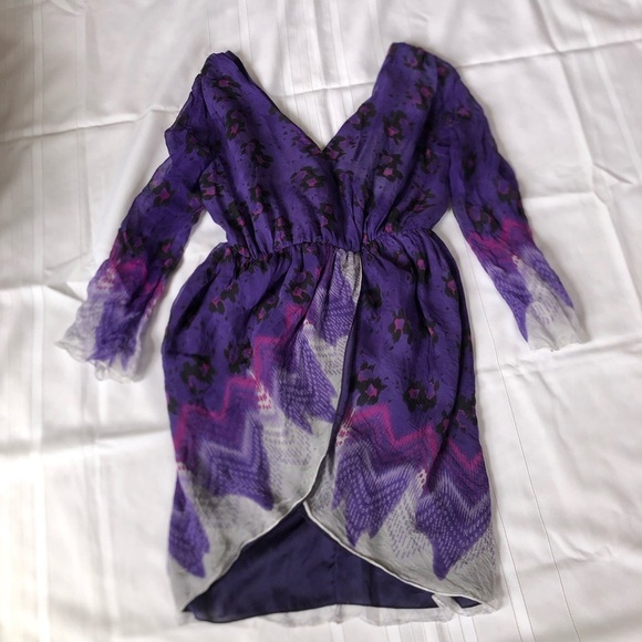 ARYN K Deep V Patterned Silk Top - Picture 1 of 14
